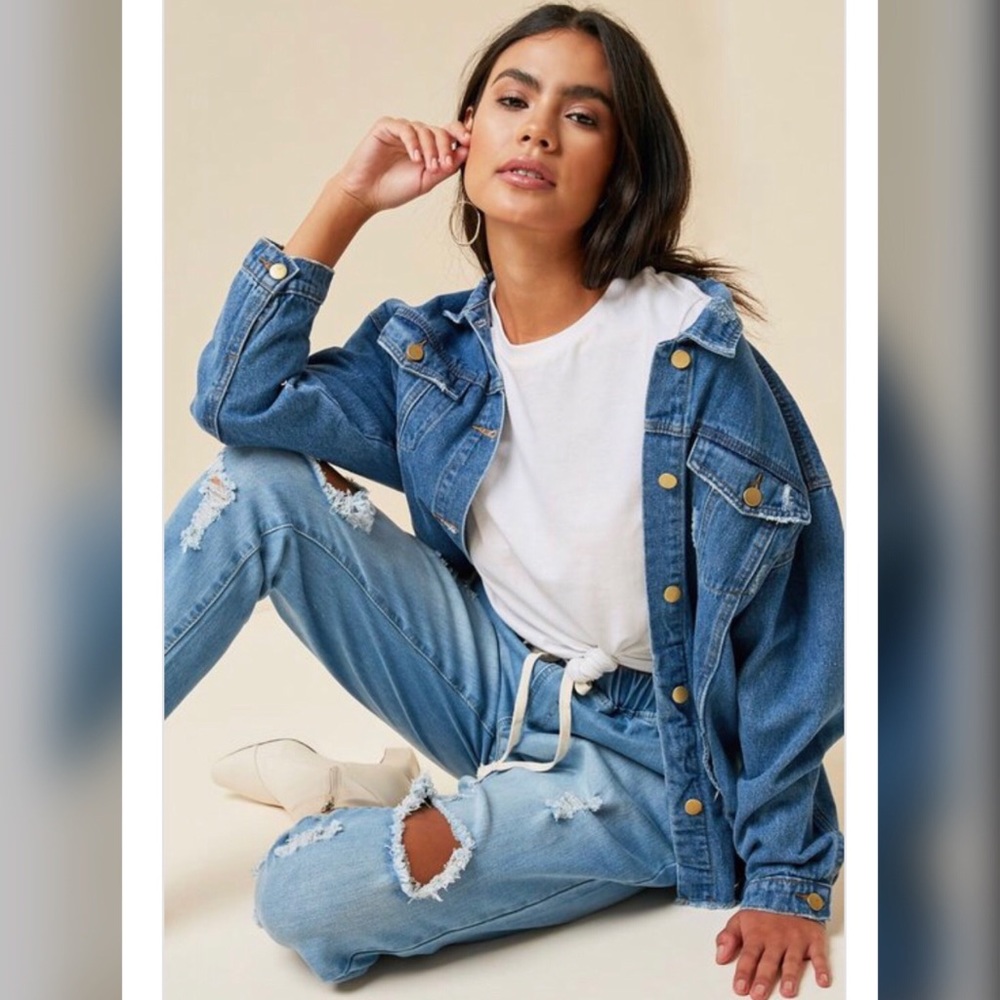 <LAST>Distressed Ripped Street Style Jeans - Picture 3 of 8